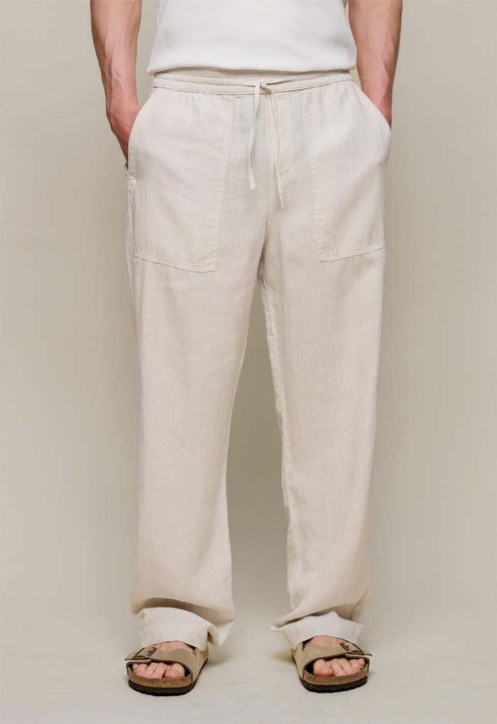 Merz b. Schwanen 100% Linen Drawstring Trousers | M11 Shop