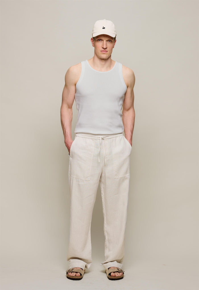 Merz b. Schwanen 100% Linen Drawstring Trousers | M11 Shop
