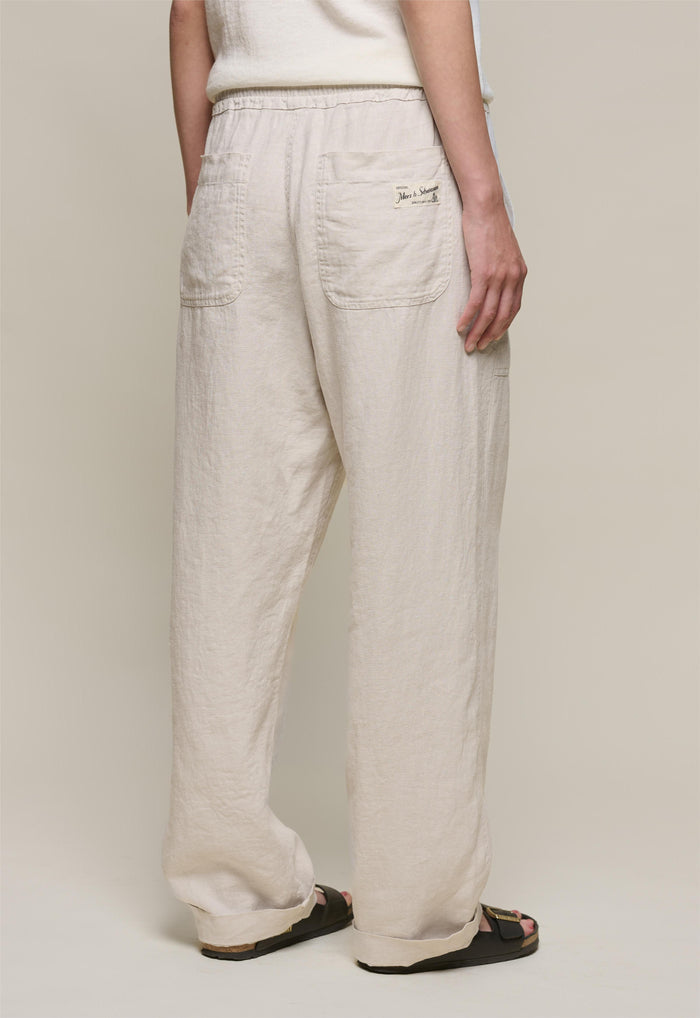 Merz b. Schwanen 100% Linen Drawstring Trousers | M11 Shop