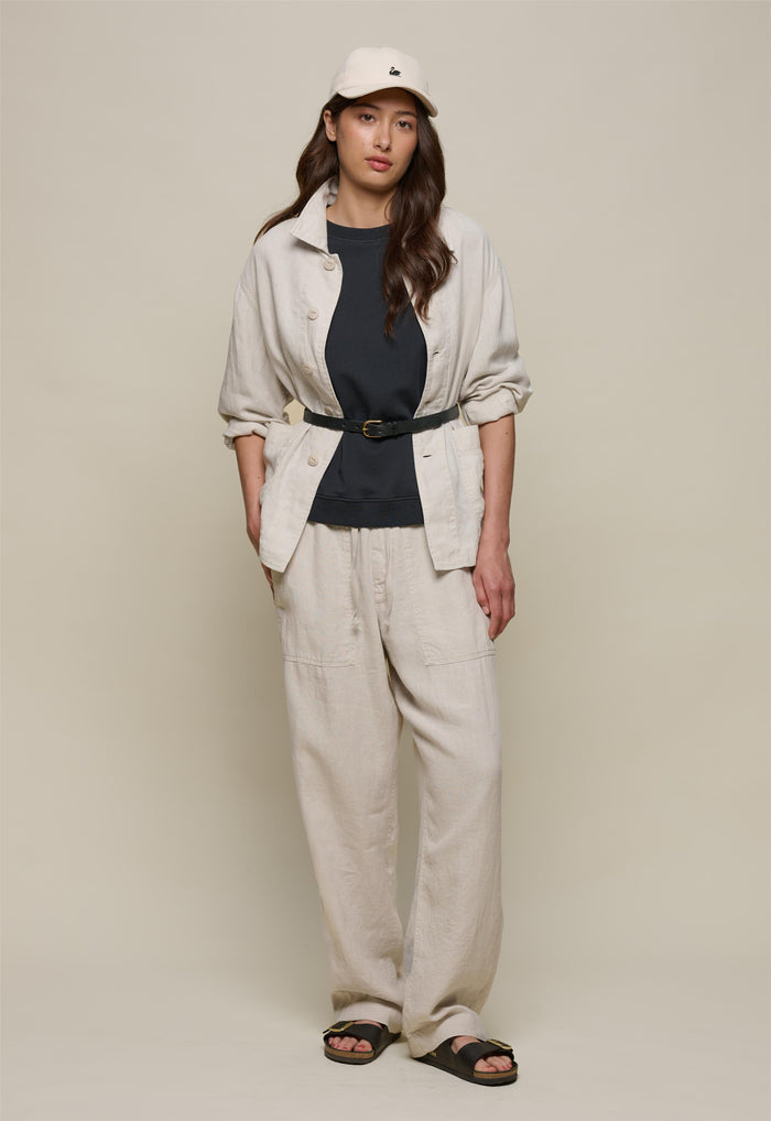 Merz b. Schwanen 100% Linen Drawstring Trousers | M11 Shop
