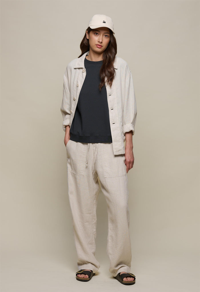 Merz b. Schwanen 100% Linen Drawstring Trousers | M11 Shop