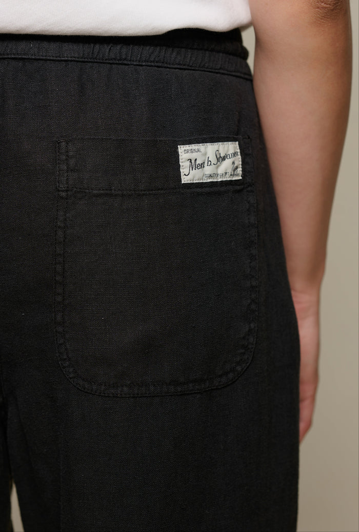 Drawstring trousers 100% linen Merz b. Schwanen | M11 Shop
