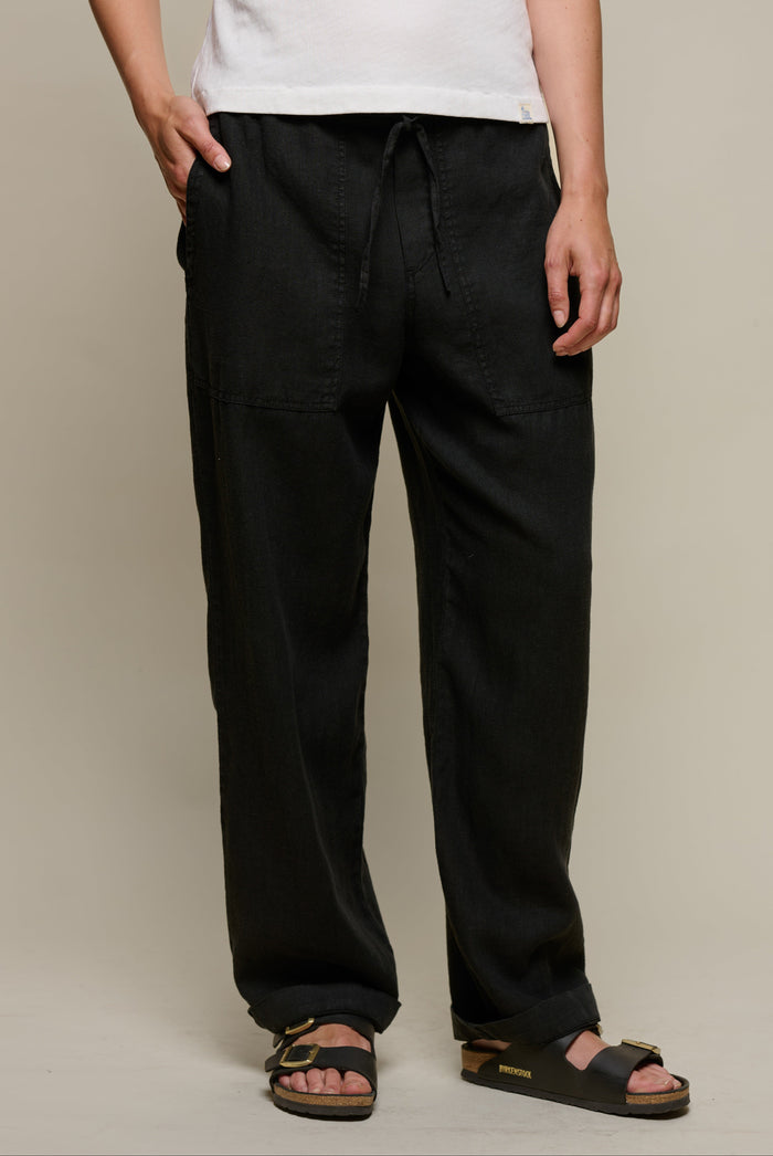 Drawstring trousers 100% linen Merz b. Schwanen | M11 Shop