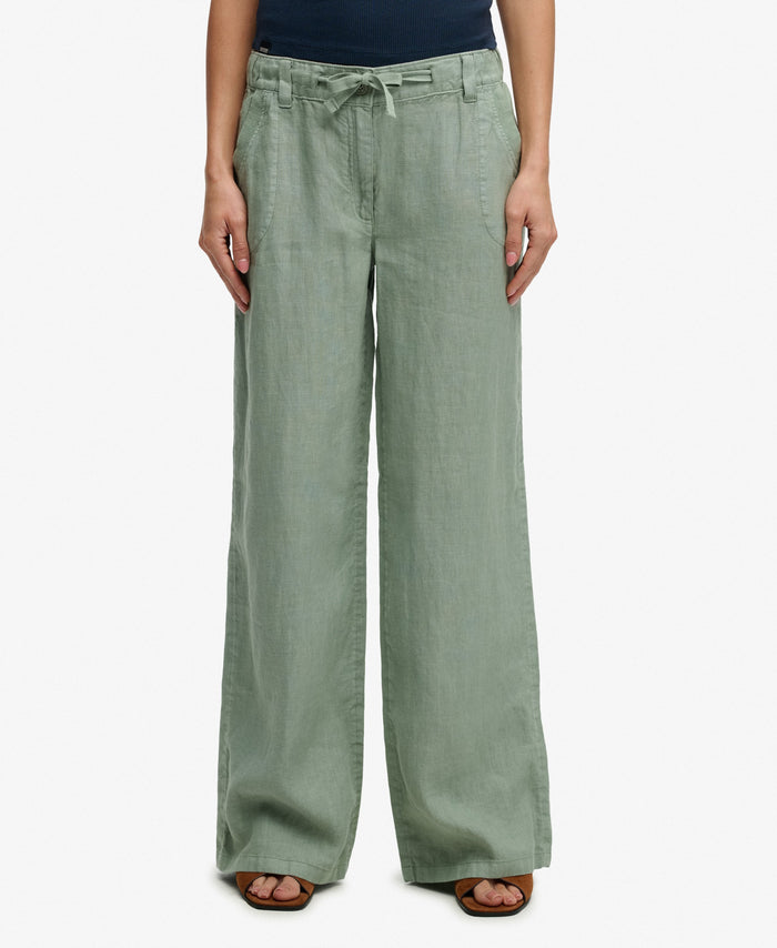 Pantaloni in lino a vita bassa Superdry | M11 Shop