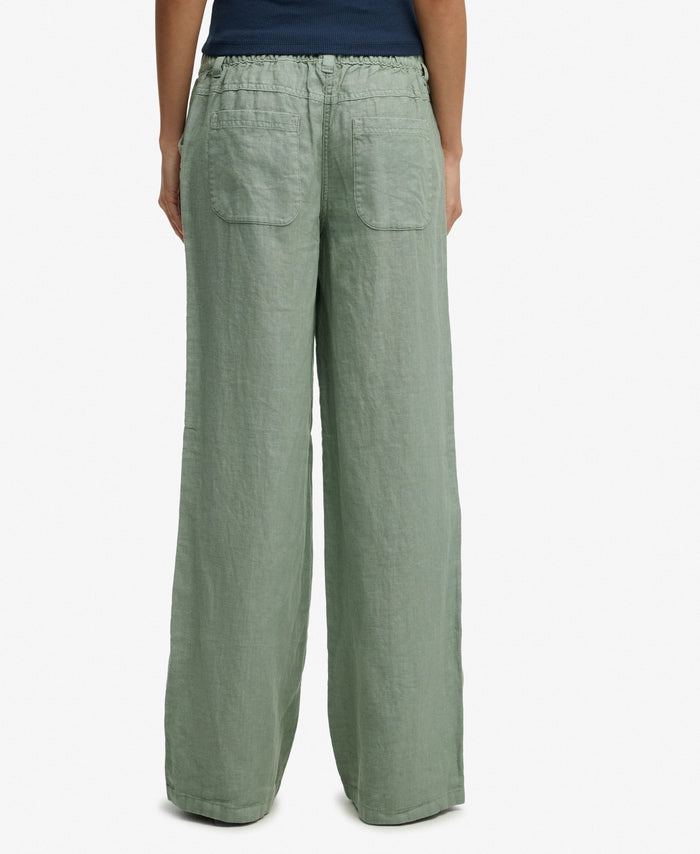 Pantaloni in lino a vita bassa Superdry | M11 Shop