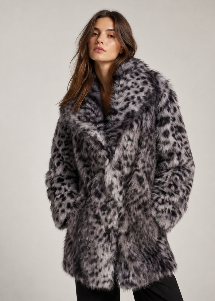 Cappotto in ecopelliccia Leopardato Mehran | M11 Shop