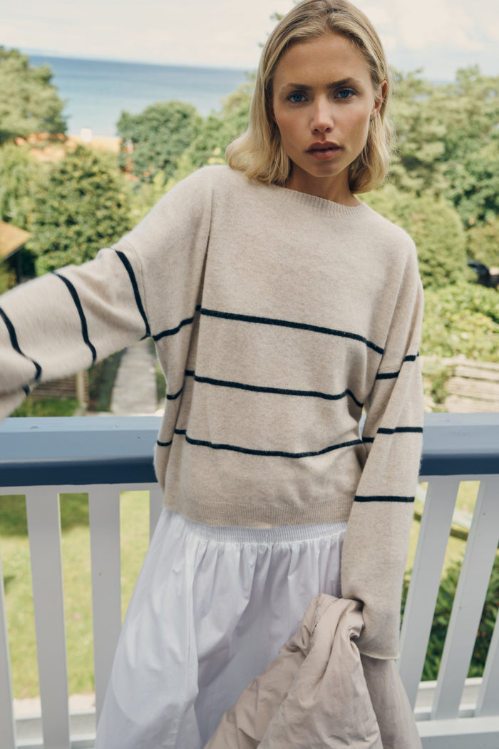 Care by Me 100% Cashmere Striped Sweater | M11 Shop