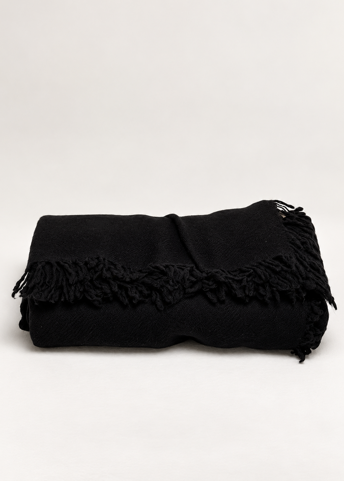 Sciarpa con frange in lana e cashmere Palme | M11 Shop