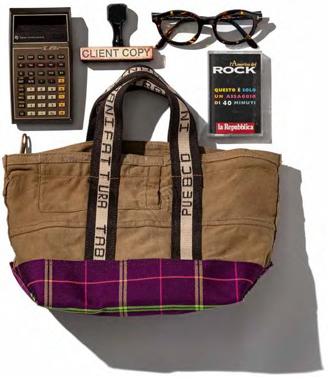 Borsa tote in cotone a quadri con cerniera Edizione limitata Puebco | M11 Shop