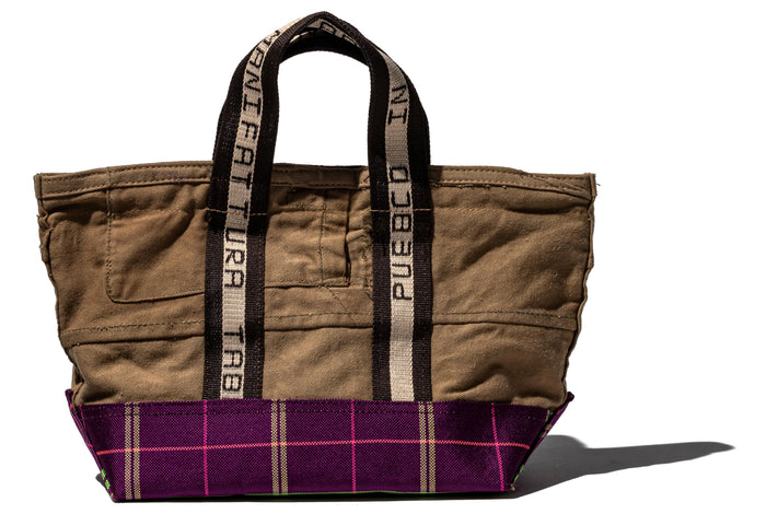 Borsa tote in cotone a quadri con cerniera Edizione limitata Puebco | M11 Shop