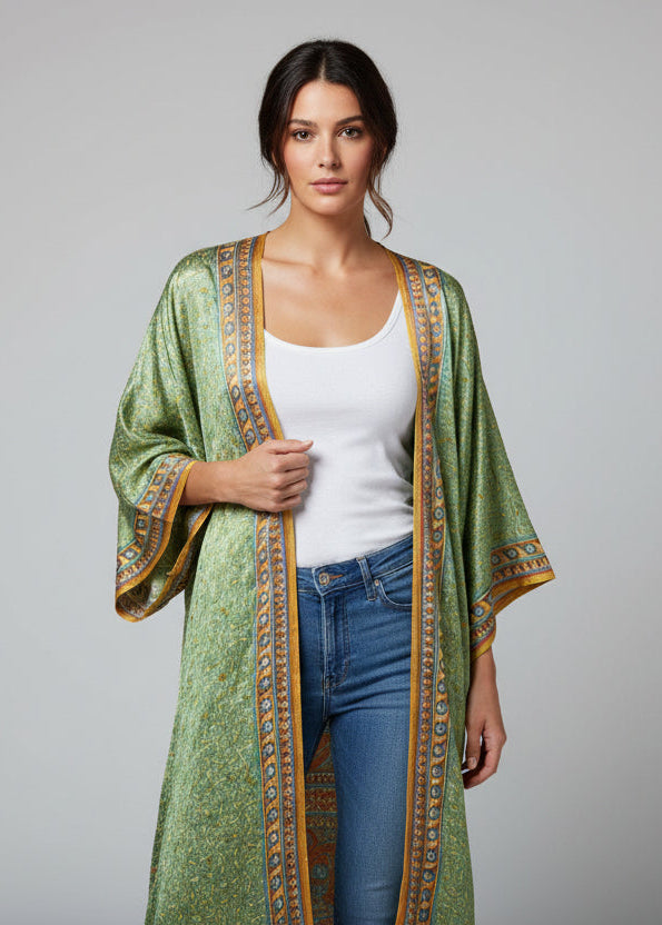 Kimono lungo in seta Alessio Masci | M11 Shop