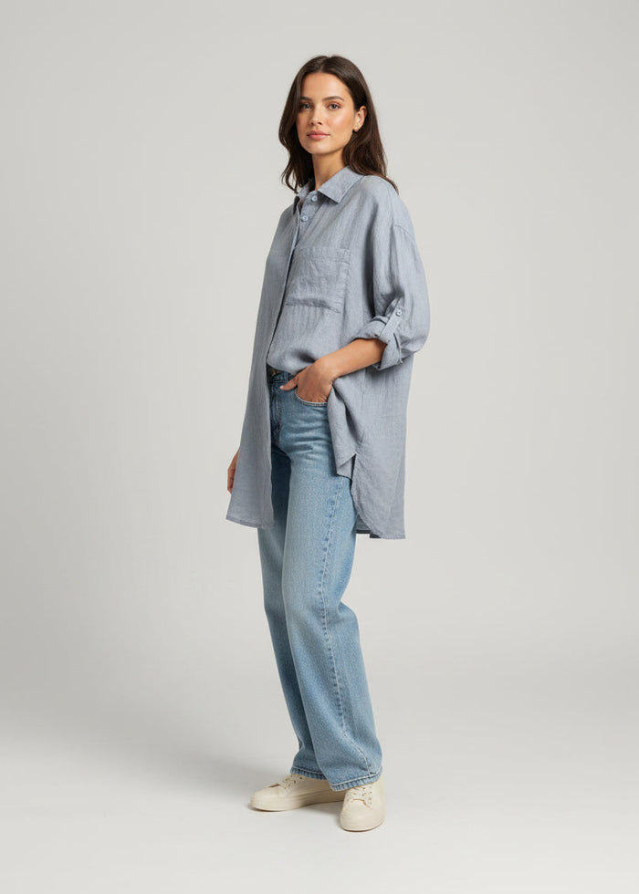 Camicia lunga in lino Colorine | M11 Shop