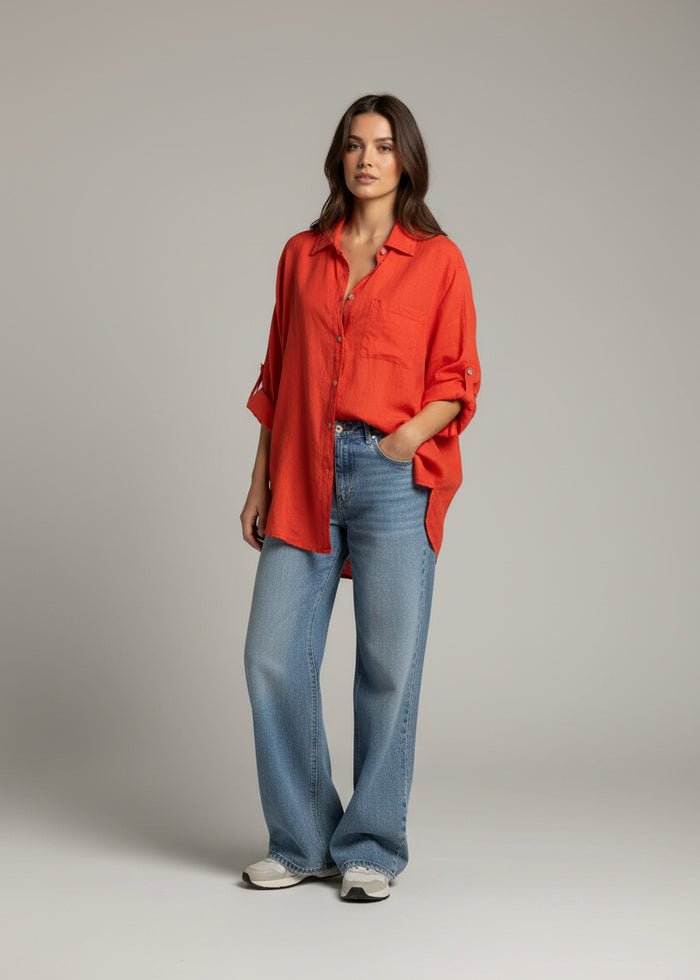 Camicia lunga in lino Colorine | M11 Shop