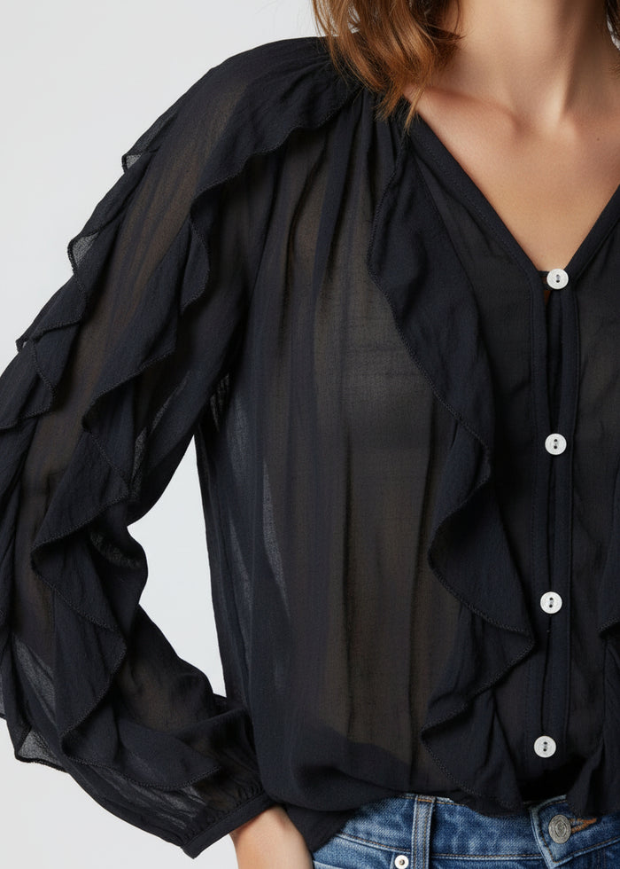 Camicia in cotone con volant Colorine | M11 Shop