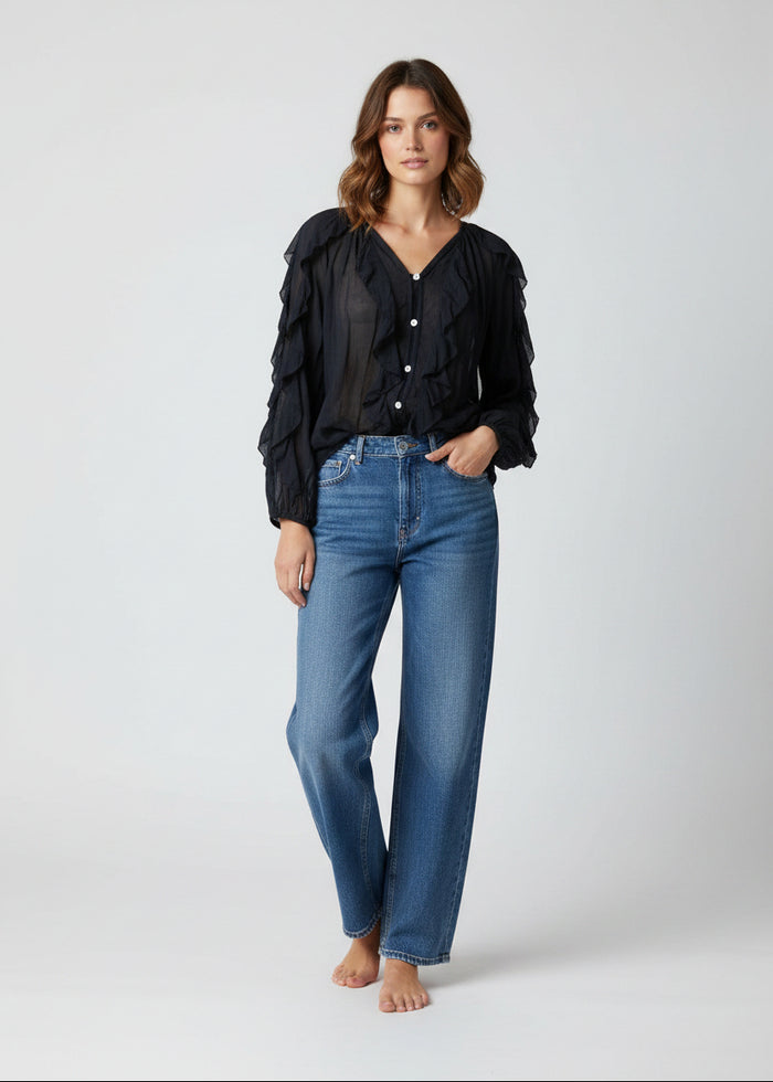 Camicia in cotone con volant Colorine | M11 Shop