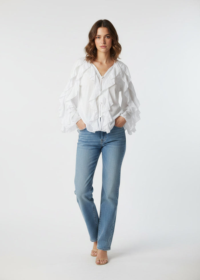 Camicia in cotone con volant Colorine | M11 Shop