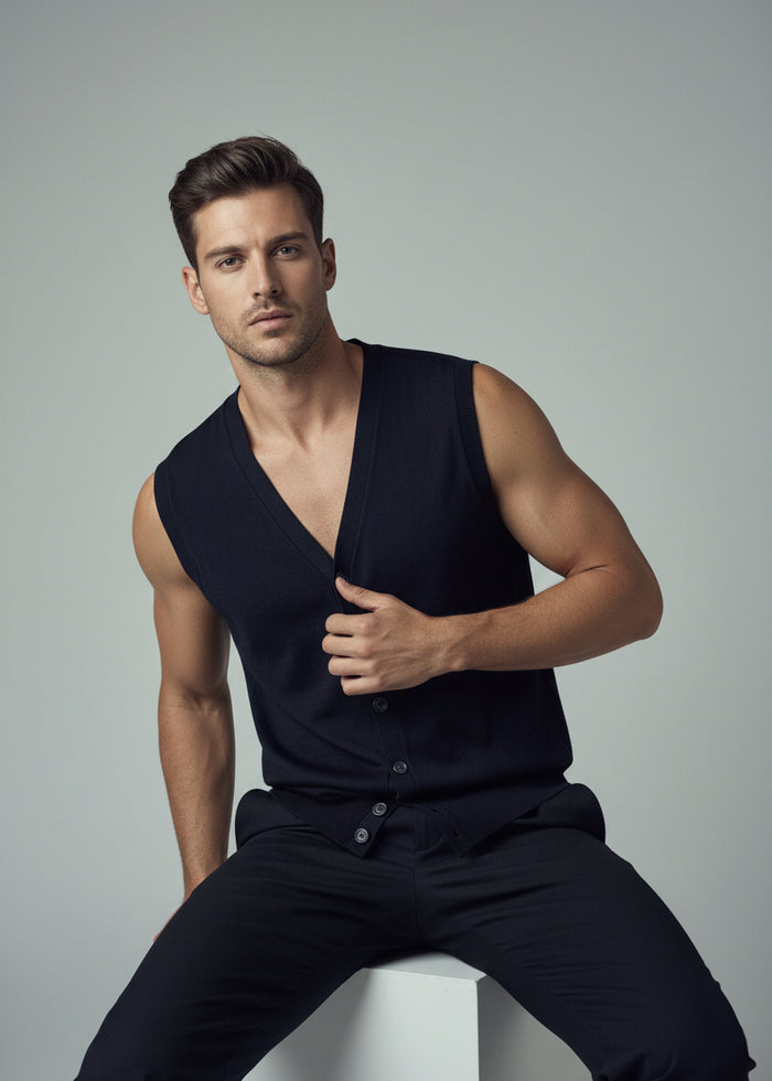Masq 100% Cotton Sleeveless Cardigan | M11 Shop