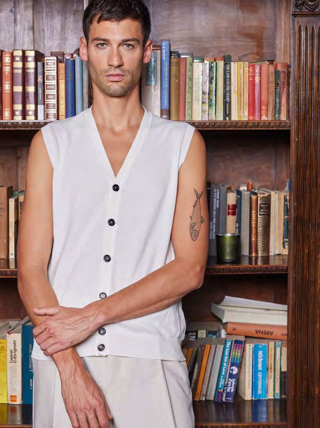 Cardigan senza maniche 100% cotone Masq - Masq | M11 Shop