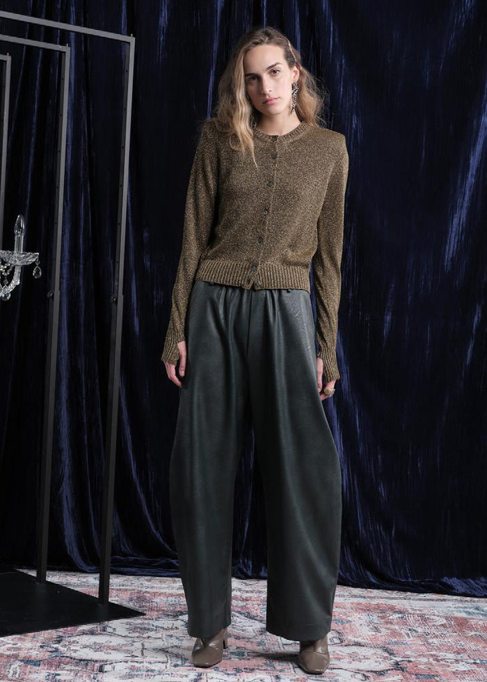 Floor faux leather balloon trousers | M11 Shop