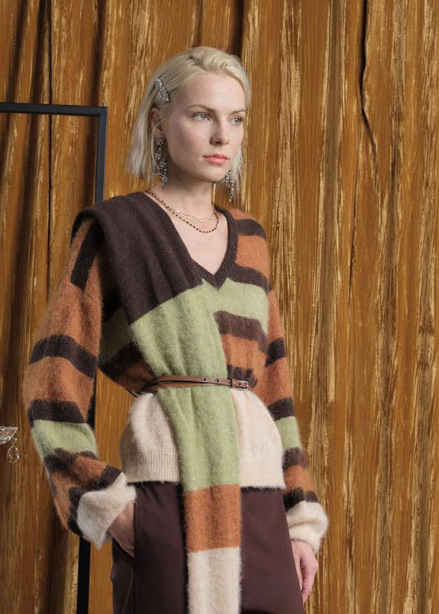Maglione a maniche lunghe scollo a V Floor | M11 Shop