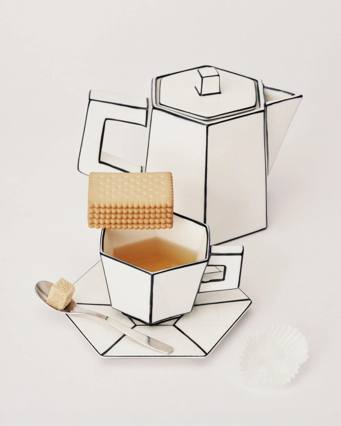 Tazza da cappuccino con piattino Carte Blanche di Annebet Philips Serax | M11 Shop