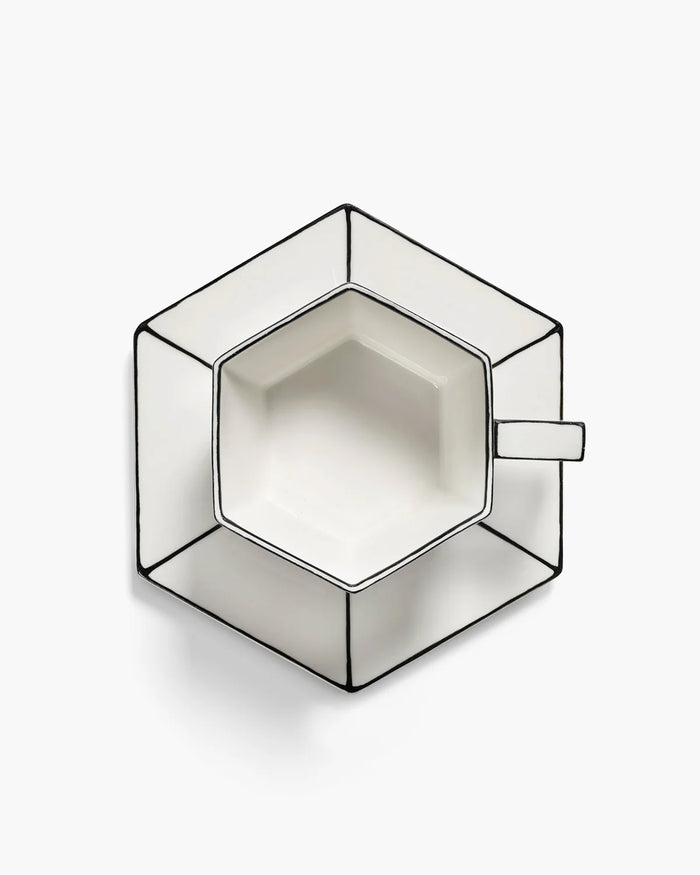 Tazza da cappuccino con piattino Carte Blanche di Annebet Philips Serax | M11 Shop