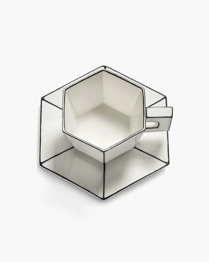 Tazza da cappuccino con piattino Carte Blanche di Annebet Philips Serax | M11 Shop