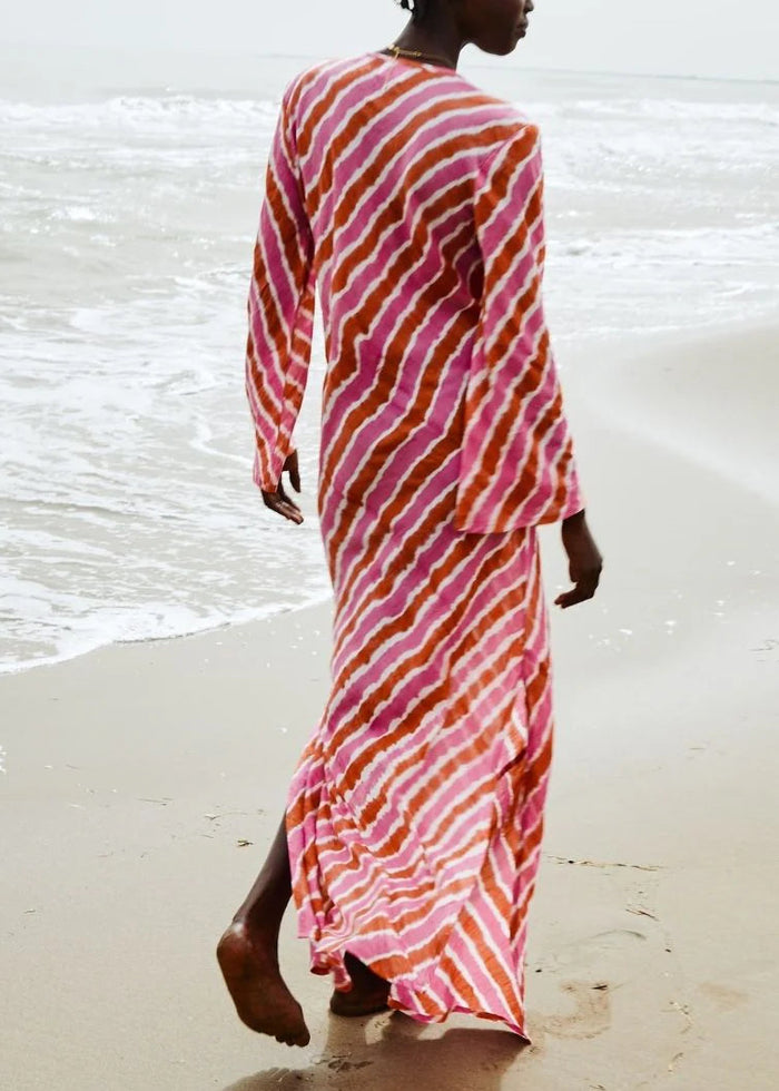 Babbaki Bias Long Sleeve Plunge Dress | M11 Shop