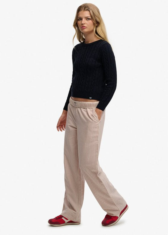 Pantaloni a righe in cotone organico Superdry | M11 Shop