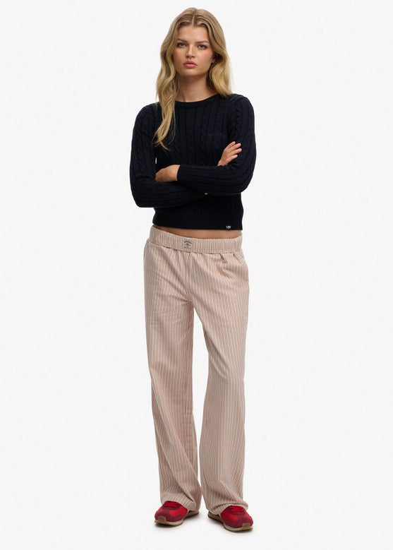 Pantaloni a righe in cotone organico Superdry | M11 Shop
