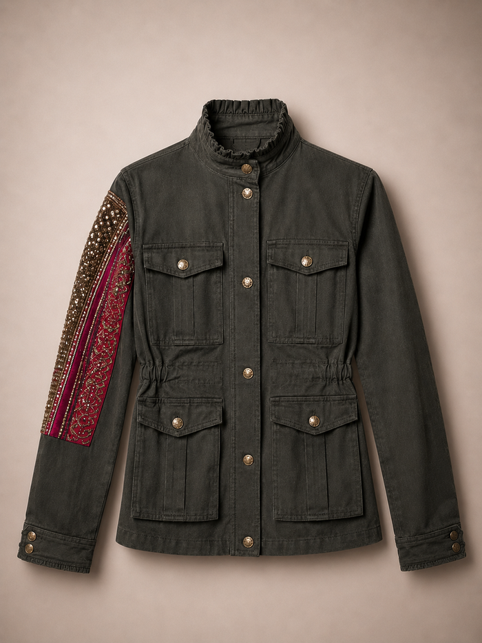 Giacca sahariana ricamata Ilyoucha | M11 Shop