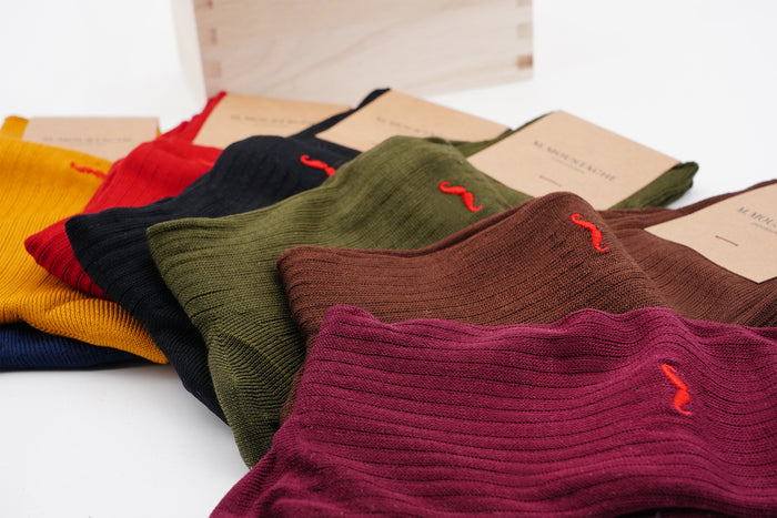 Scatola calzini da uomo settimanali multicolor M. Moustache | M11 Shop