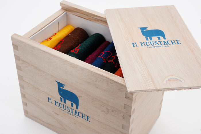 Scatola calzini da uomo settimanali multicolor M. Moustache | M11 Shop