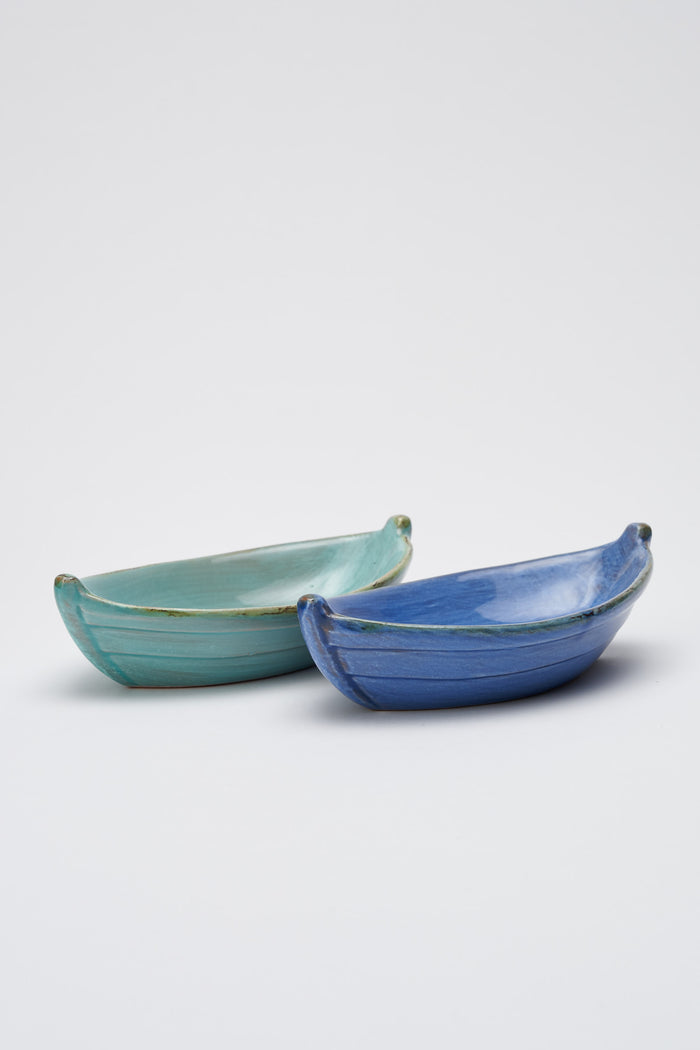 Barca in ceramica antiche terre azzurre, 15 cm Fratelli Colì | M11 Shop