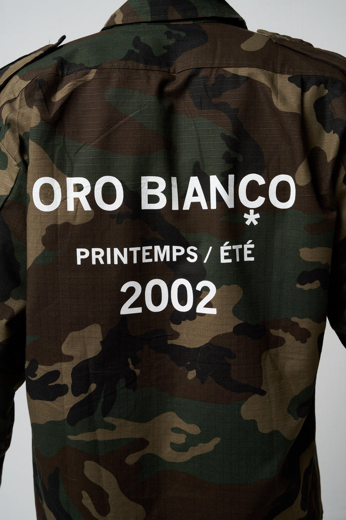 Camouflage cotton shirt with pockets Gold White | M11 Shop