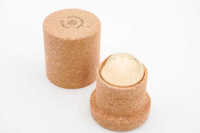 Fort Standard Brooklyn Brass Ball Wine Stopper, Stainless Steel Stem, O-Ring, and Mirror Polish | M11 Shop