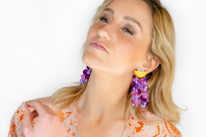 Orecchini Orange Fiz con perline Susan Alexandra | M11 Shop