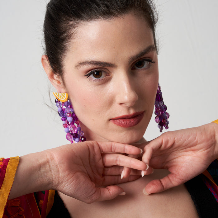 Orecchini Orange Fiz con perline Susan Alexandra | M11 Shop