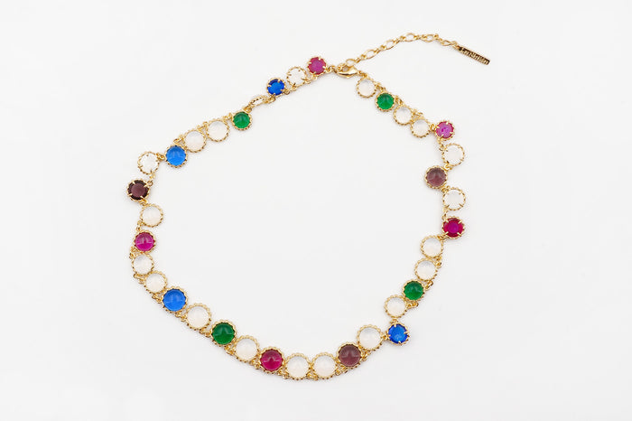 Collana a un giro con pietre colorate Joyaux de Sicilie Les Nereides | M11 Shop