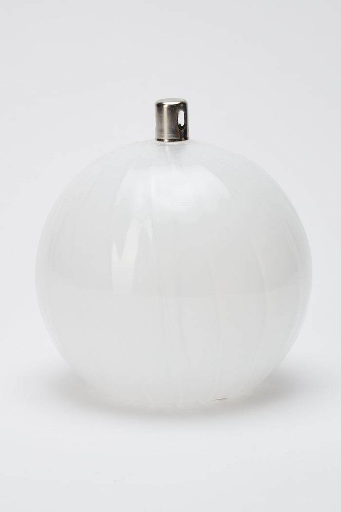 Bazar de Luxe XL White Striped Sphere Oil Lamp | M11 Shop