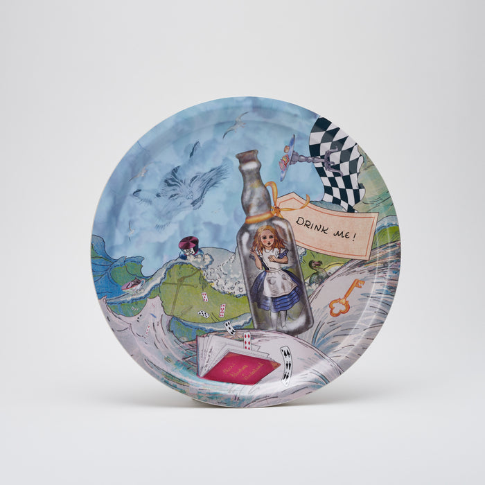 Alice Drink Me Vassoio rotondo in legno di betulla Avenida Home | M11 Shop