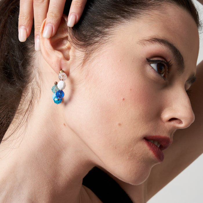 Orecchini a cerchio Sea Mist mini con perline Susan Alexandra | M11 Shop