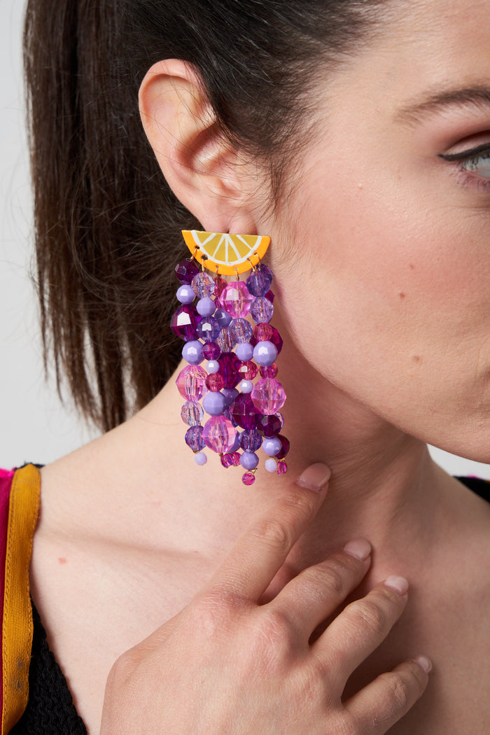 Orecchini Orange Fiz con perline Susan Alexandra | M11 Shop