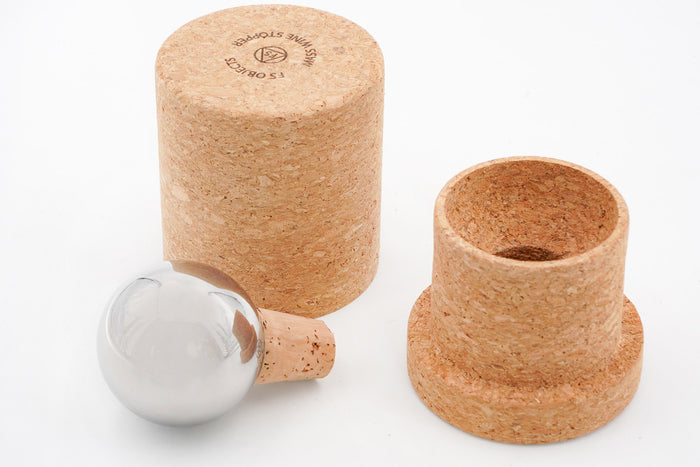 Fort Standard Brooklyn Stainless Steel Ball Wine Stopper with O-Ring Stem and Mirror Polish | M11 Shop