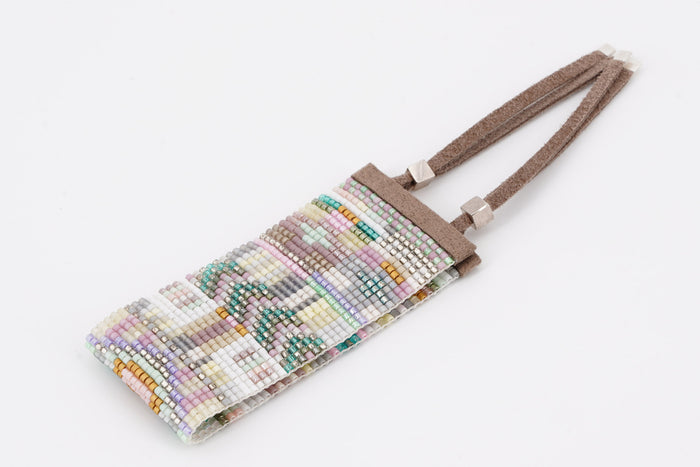 Bracciale intrecciato a mano con perline larghezza 1 1/4