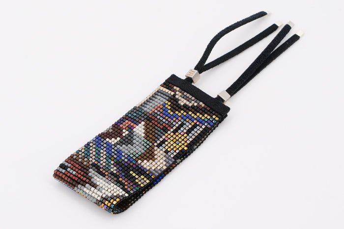 Bracciale con perline intrecciato a mano larghezza 2 1/2