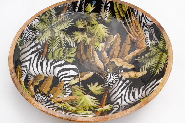 Ciotola zebra nella giungla in legno di mango 38 cm By Room | M11 Shop