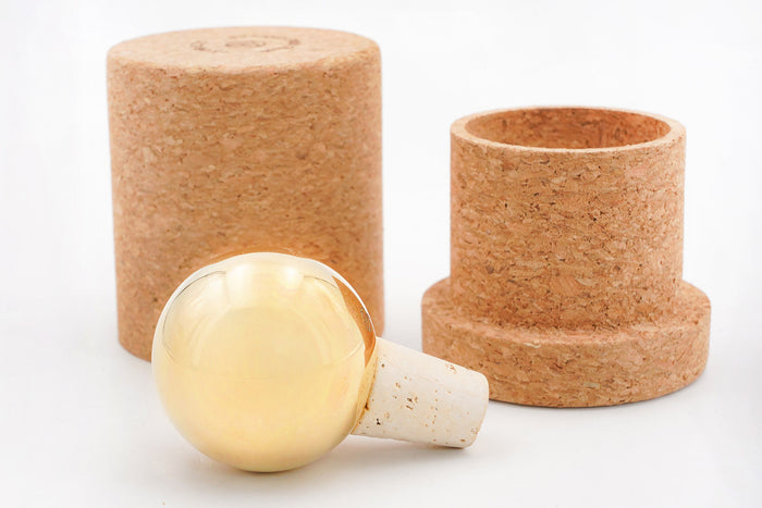 Fort Standard Brooklyn Brass Ball Wine Stopper, Stainless Steel Stem, O-Ring, and Mirror Polish | M11 Shop