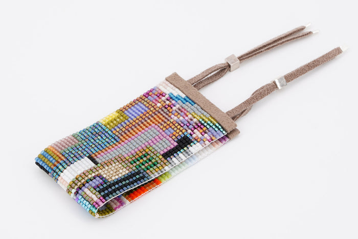 Bracciale intrecciato a mano con perline larghezza 1 1/3